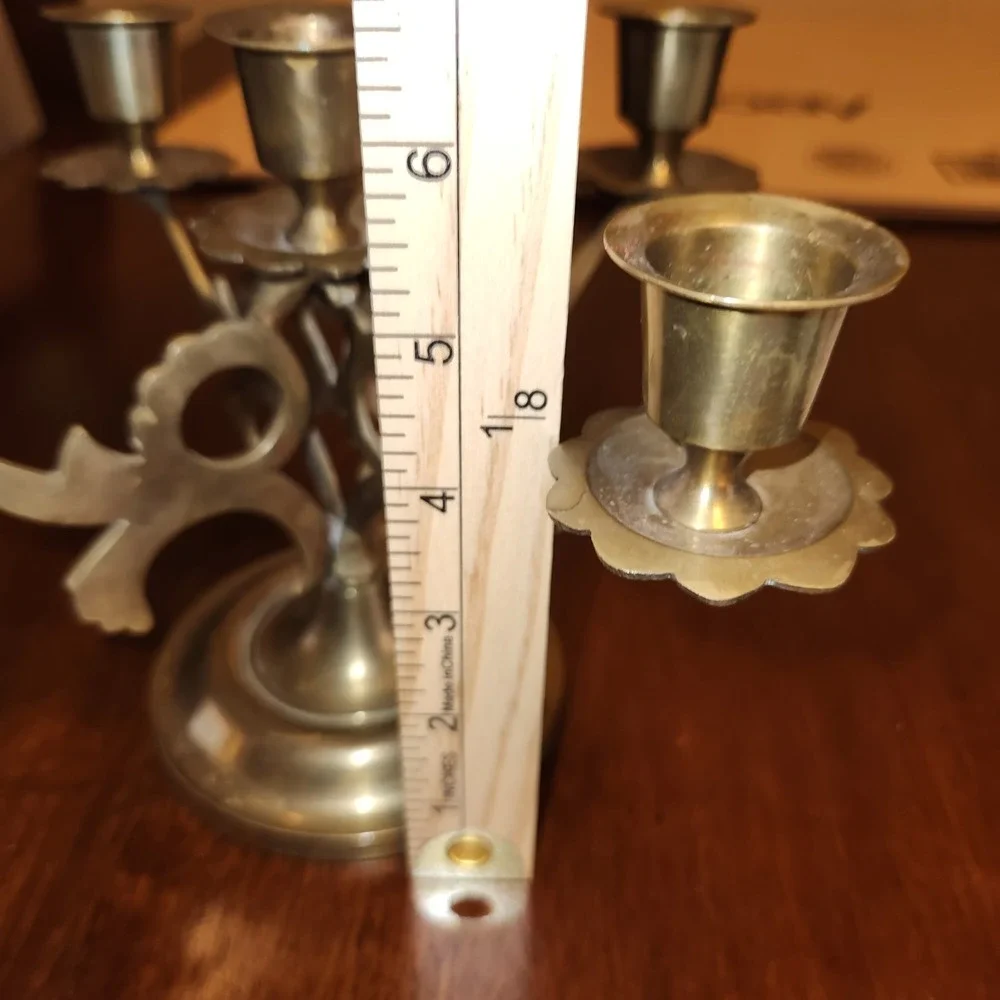 Vintage Solid Brass 5-Arm Candelabra Ornate Hand Crafted India Ornate Decorative